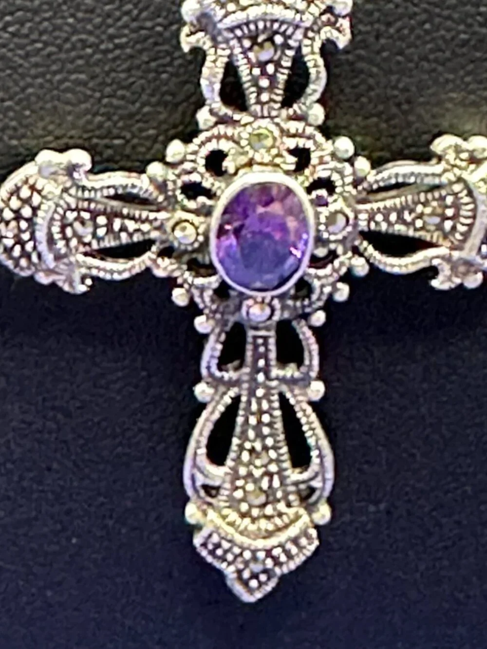 Charles Winston 925 Art Deco Revival Cross Pendant